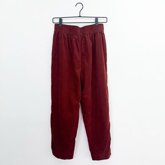 Madewell Women’s Rusted Burgundy Corduroy Tapered Huston Pull-On Crop Pants - Picture 3 of 11